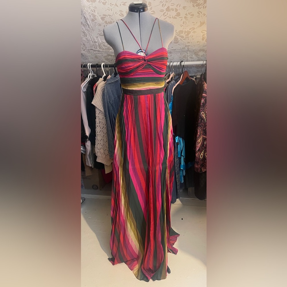 Fashion Nova “Take Me To Barbados” Multicolor Maxi Dress XS NWT